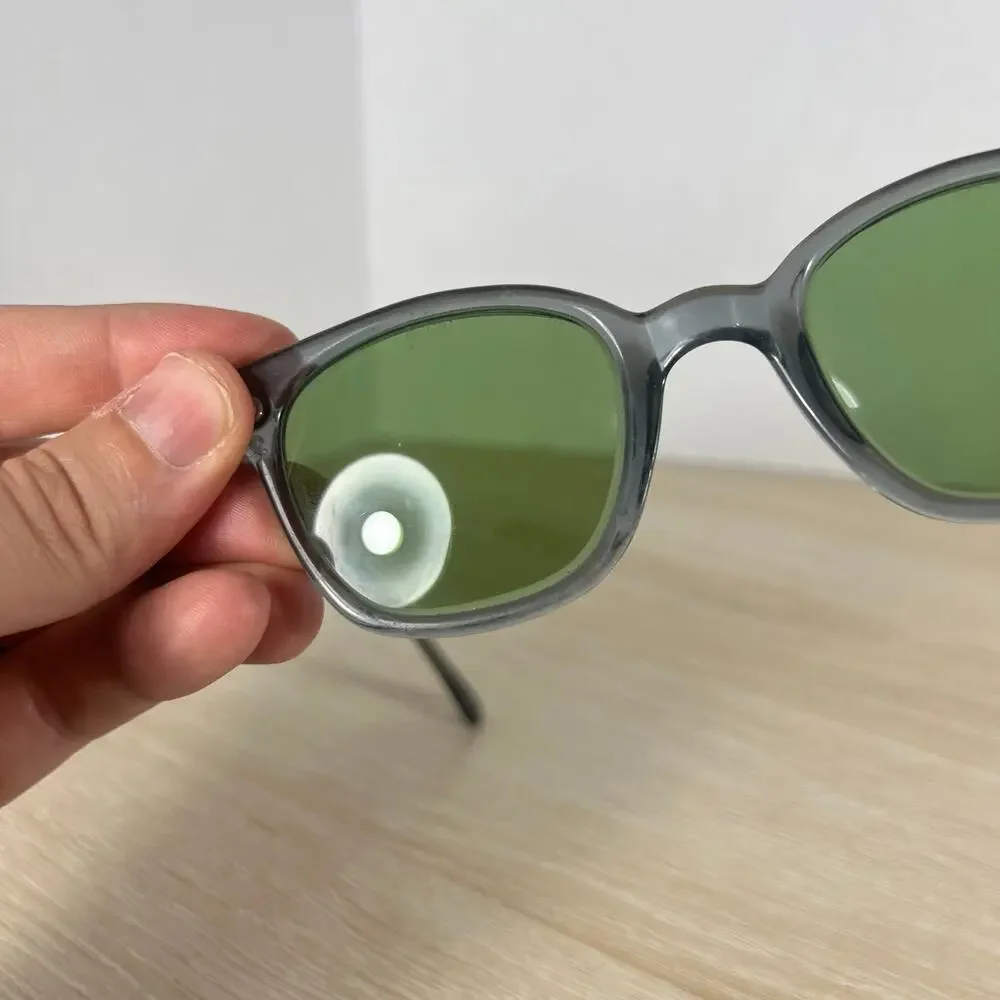 Vintage RARE! American Optical Horn-Rimmed Sunglasses Gray Clear Green Lenses